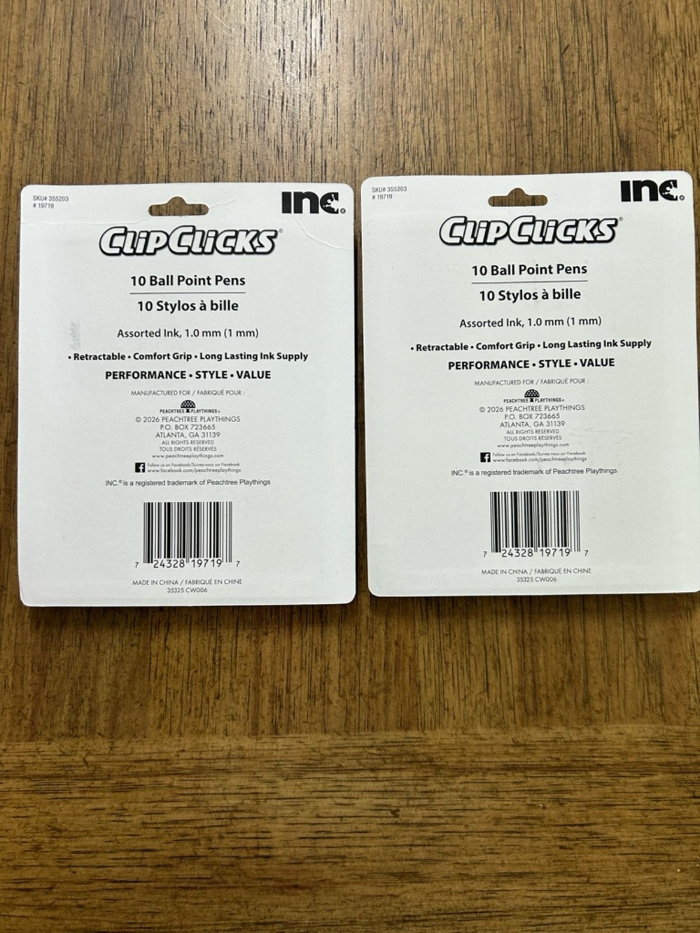 Inc ClipClicks 10-Pack Ballpoint Pens - Picture 2 of 2